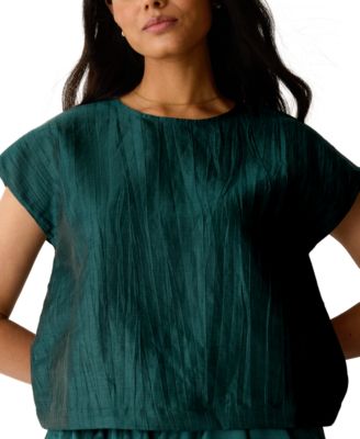 Women's Round-Neck Short-Sleeve Boxy Top