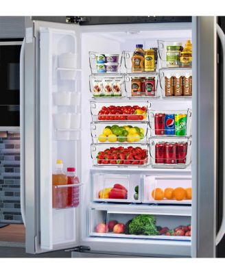 Small Square Stackable Open Front Storage Bins - For Pantry, Kitchen and Home Organization