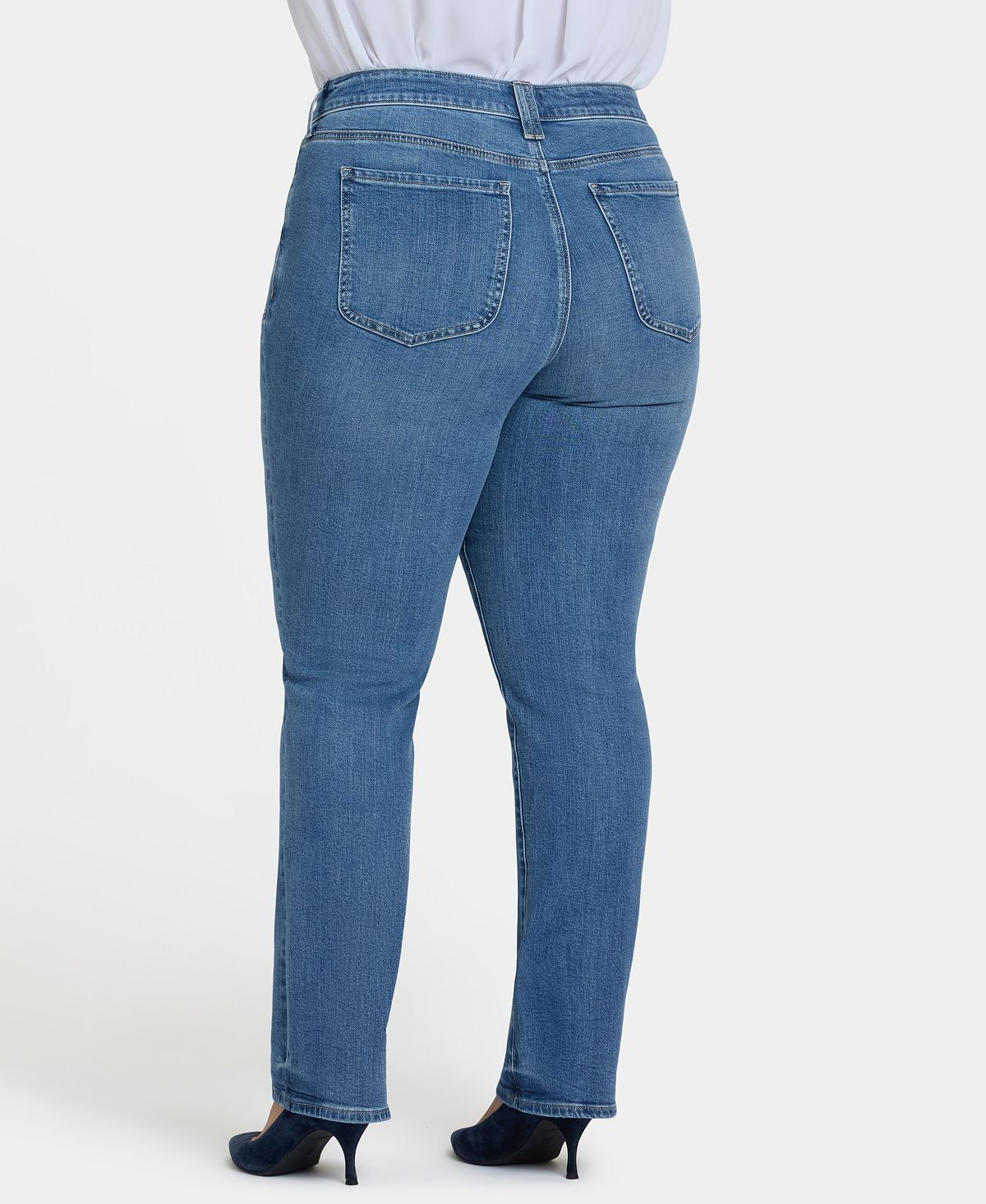 NYDJ Plus Marilyn Straight Jeans with Front Patch Pockets view 5 — MAYCSS fashion products