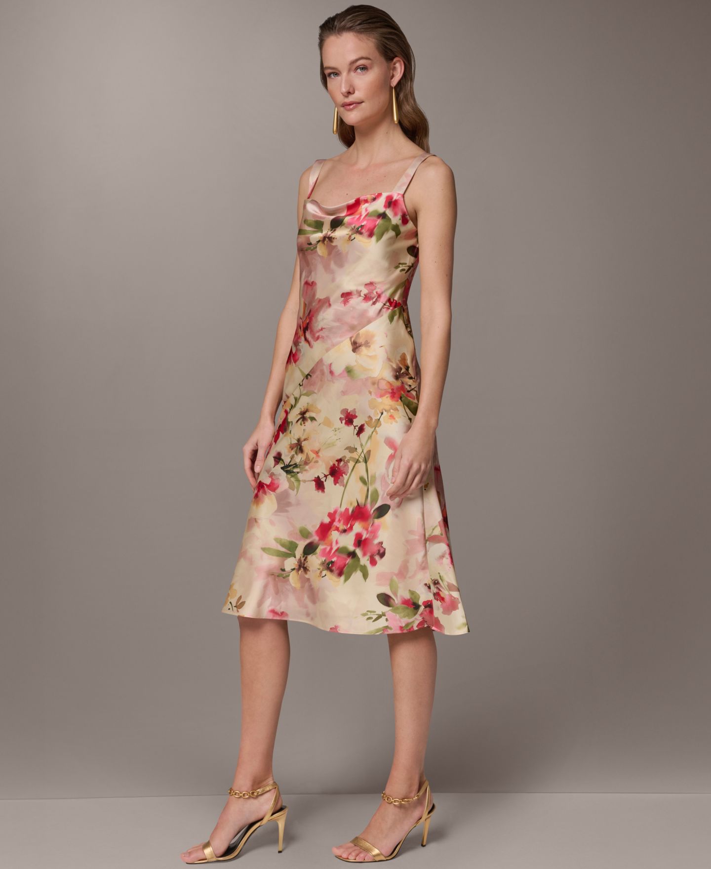 Женское платье Donna Karan New York Petite Floral-Print Midi — фото 4
