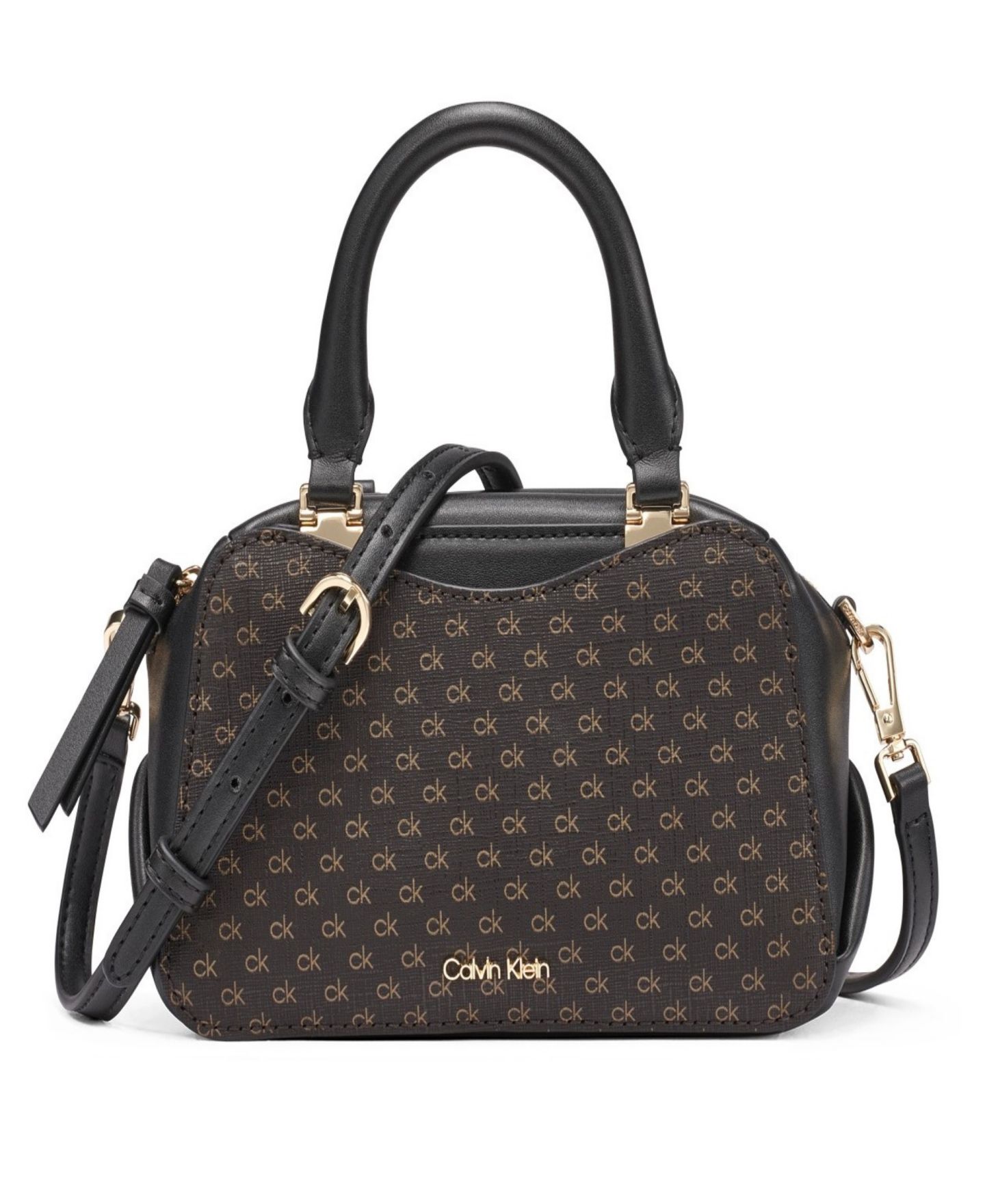Женская сумка Calvin Klein Akari Signature Medium Crossbody Handbag, цвет: Коричневый хаки / Чёрный — фото 1