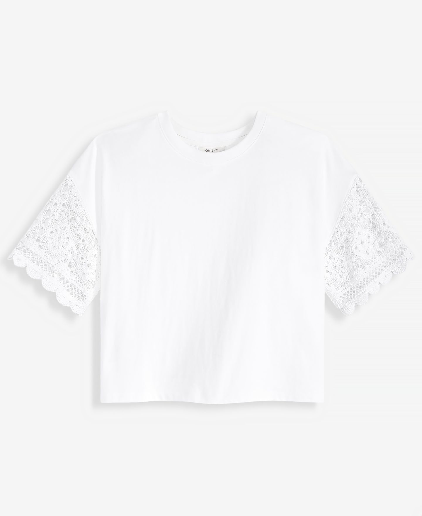 Женская футболка On 34th Crochet-Sleeve Jersey T-Shirt, цвет: Яркий белый — фото 5