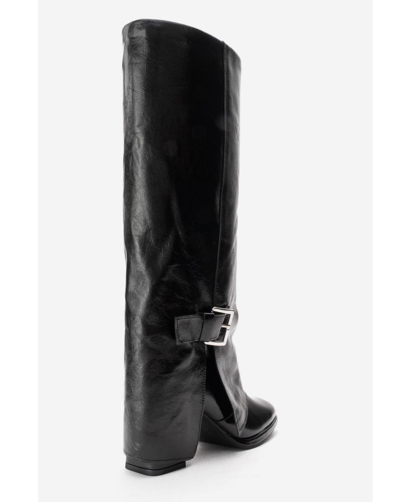 Женские ботинки Forever & Always Shoes Lojo Leather Block Heel Boot, цвет: Чёрный лаковый — фото 3