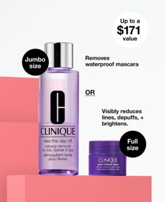 Spend $60, Get More! Choose a FREE JUMBO Makeup Remover or FULL-SIZE Anti-Aging Eye Cream with any $60 Clinique purchase (Up to a $171 Value!)