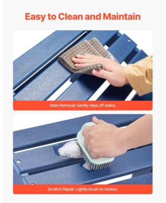 Foldable HDPE Outdoor Adirondack Ottoman in Vibrant Blue