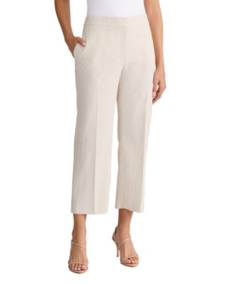 Women's Seersucker Elastic Back Cropped Pant