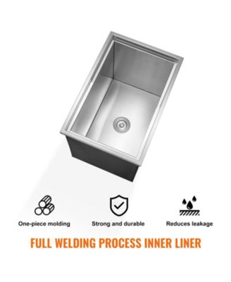  Drop-In Stainless Steel Ice Chest, 40.9 Qt with Sliding Lid