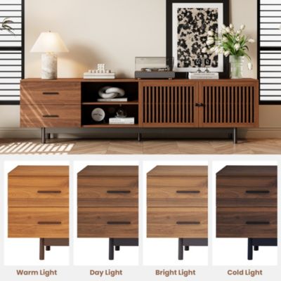 78 inch Modern Cabinet TV Stand with Deep Drawers & Cable Management, Soft-Closing Hinges