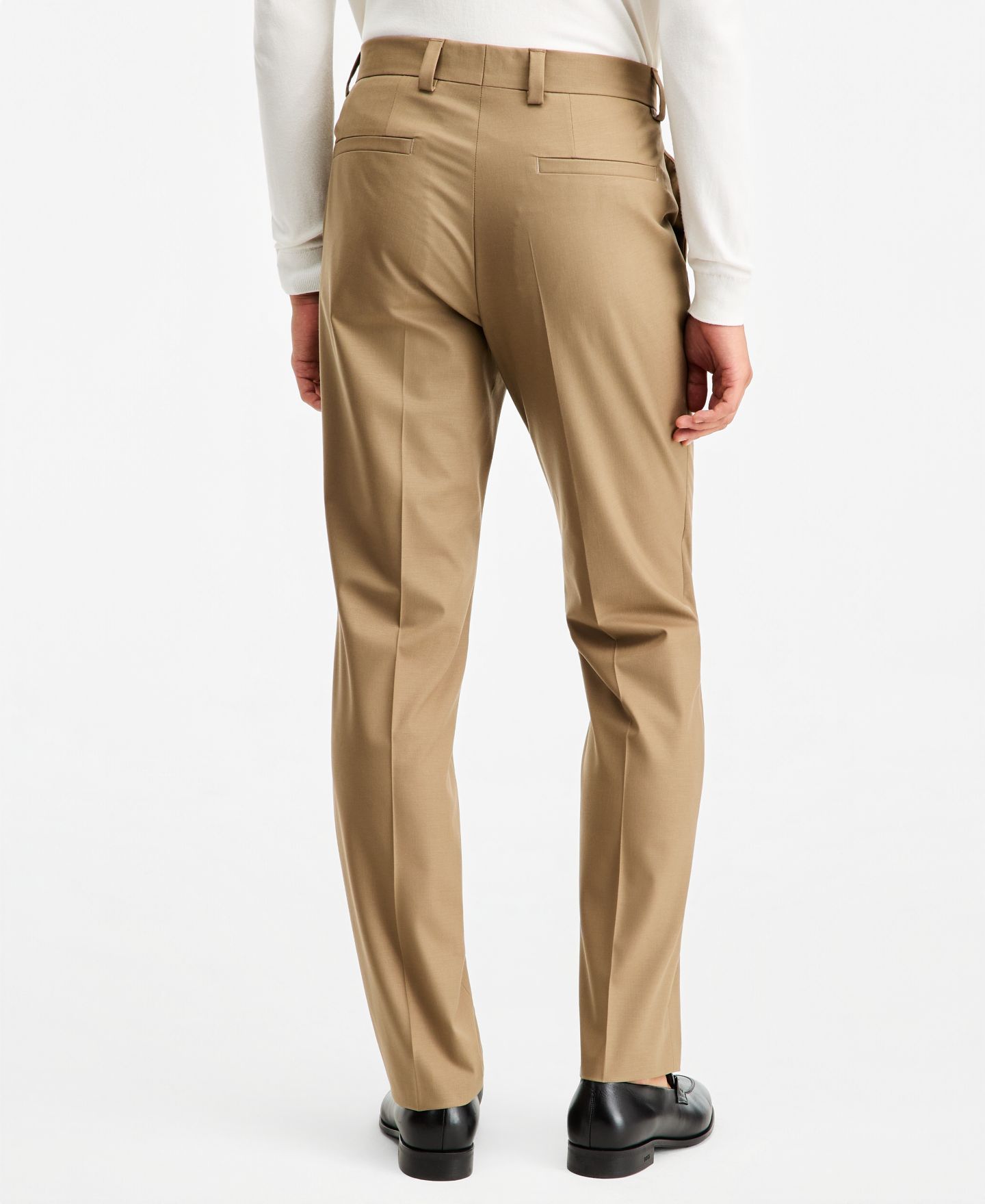 Мужские брюки Hugo Boss Modern-Fit Solid Suit Pant, цвет: Рыжевато-коричневый — фото 4