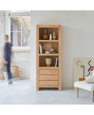 Eden bookcase in solid oak 75x200