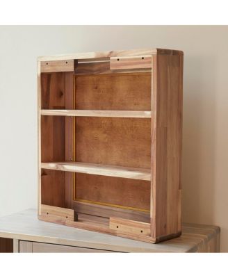 Lila solid acacia wood mirror bathroom cabinet