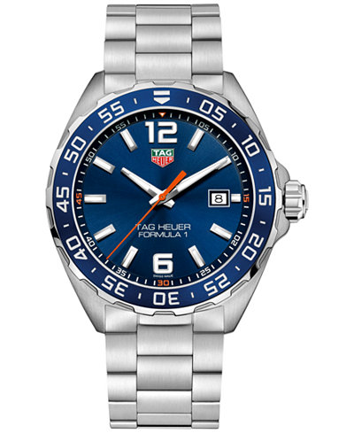TAG Heuer Men's Swiss Formula 1 Stainless Steel Bracelet Strap Watch 43mm WAZ1010.BA0842