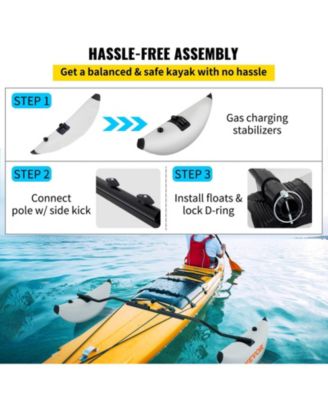 Kayak Outrigger Stabilizers Kit with Inflatable PVC Floats