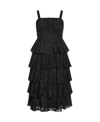 Women's Black Ruffle Midi Dresses | Macy's