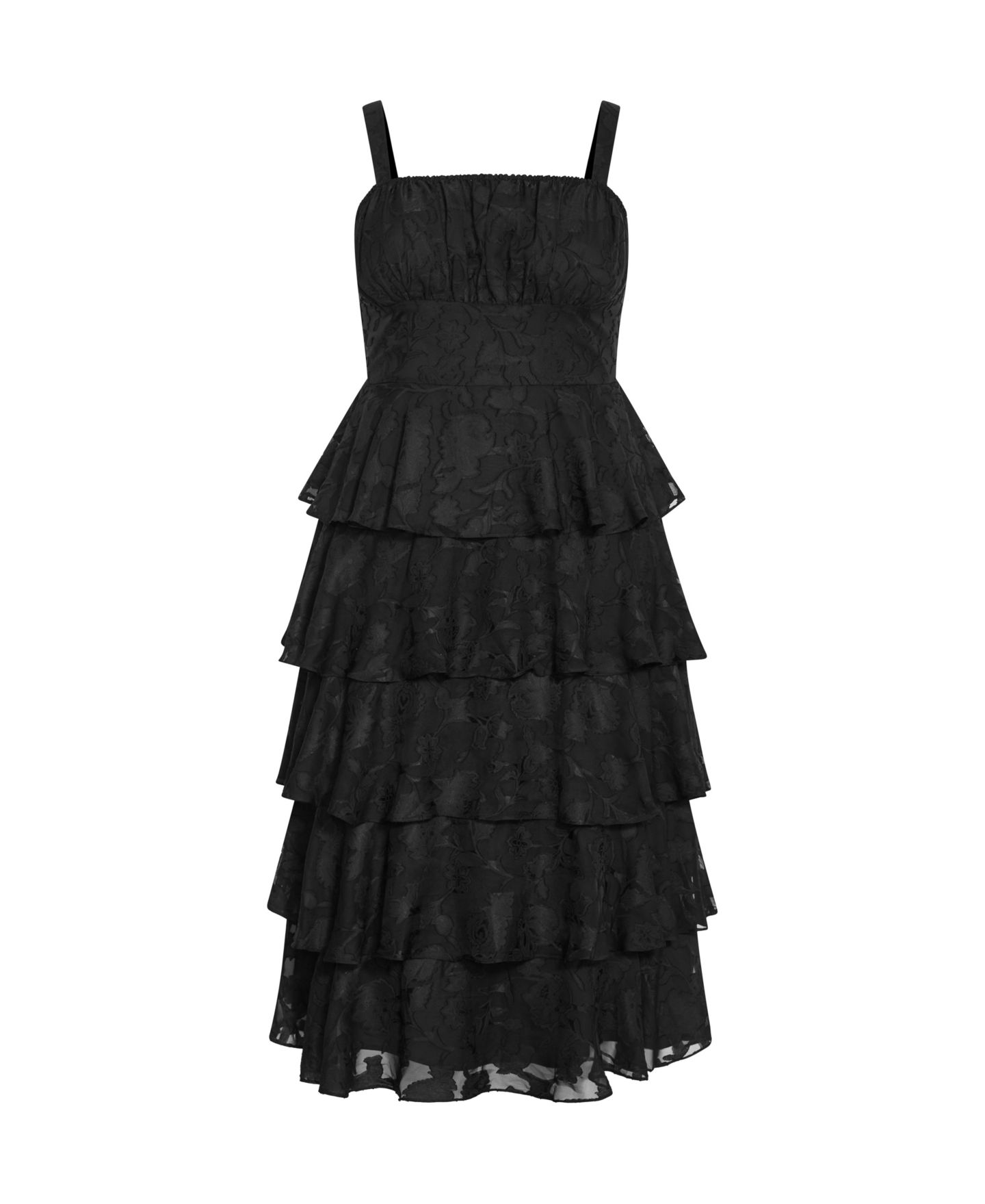 Женское платье CITY CHIC Plus Size Daniela Ruffle Tier, цвет: Чёрный — фото 2