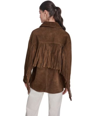 Women's Real Suede 4-Pocket Chore Coat