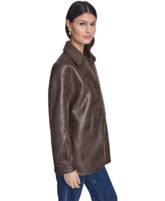 Women's Relaxed-Fit Faux Leather Jacket