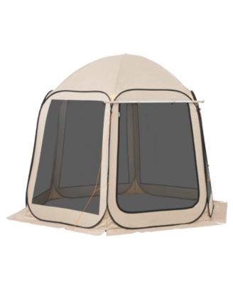 10 x 9.2 Ft Pop-Up Screen House Tent with Awning for 4-8 People