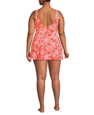 Women's Plus Size Side Tie Mini Swim Dress Swimsuit