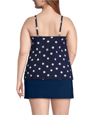 Plus Size Long Torso Tulip Hem Tankini Top