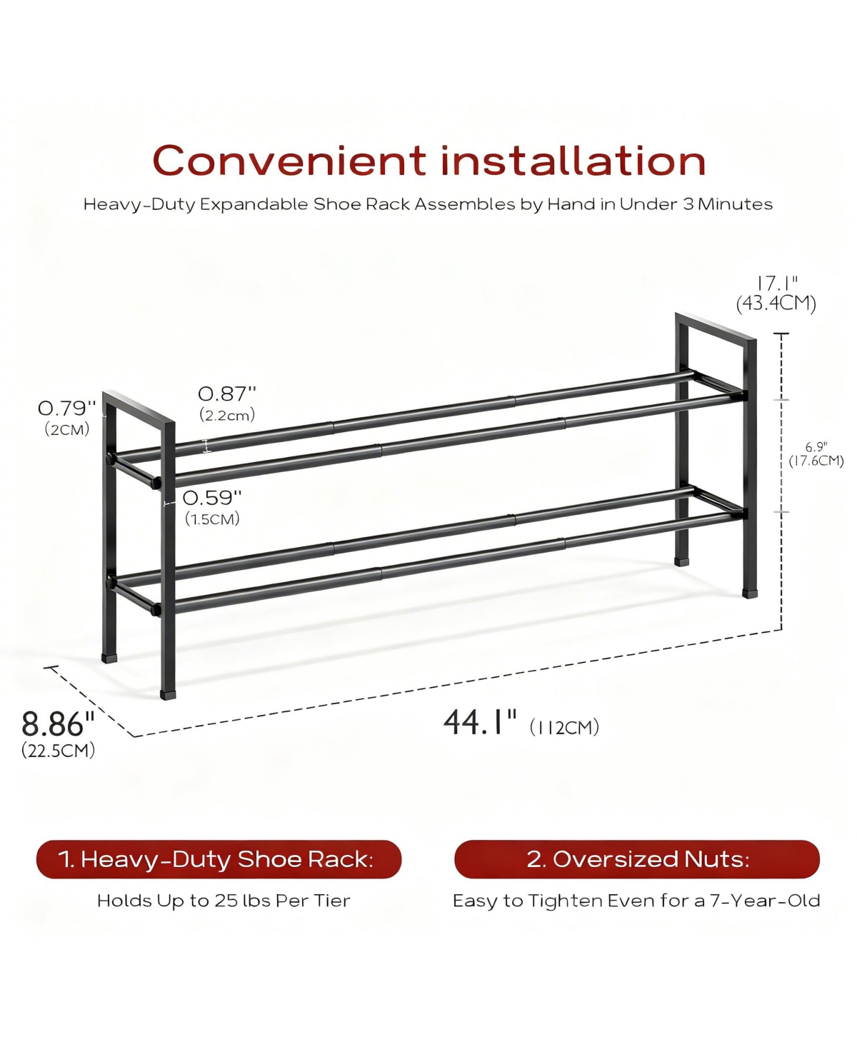 Yigii Metal Expandable Shoe Rack Adjustable