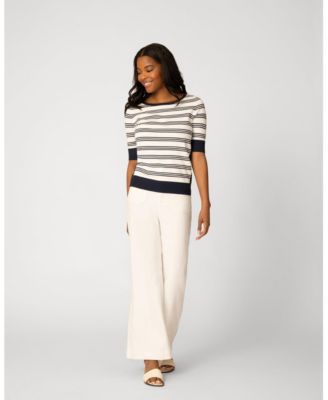 Women's Stripe Boat Neck Sweater