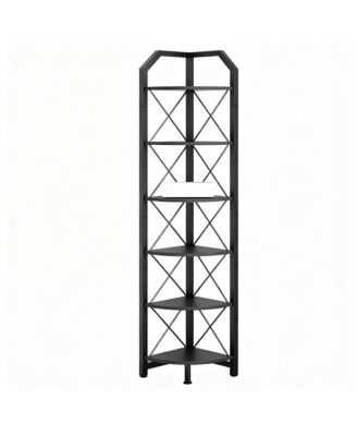 Corner Shelf Industrial Storage Stand Bookcase Plant Display Rustic