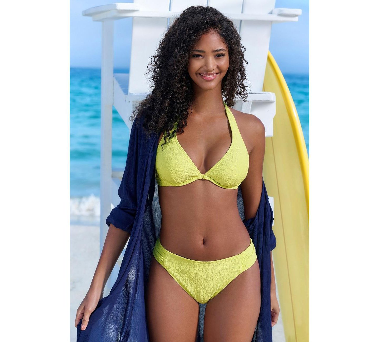 Верх бикини Pads, на косточках — LASCANA, цвет: Лаймовый — фото 3
