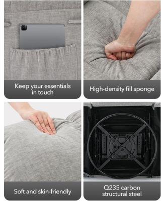 Rocking Recliner Chair,360 Swivel,30 Rocking,135 Tilt,Chenille Upholstery,Q235 Steel Frame Glider Nursery Chair for Small Spaces