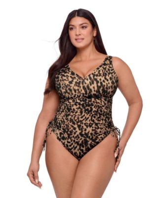 Women's S3 Sculpting Adjustable Low Cinched One-Piece Swimsuit - Onyx Black