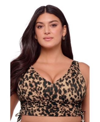 Women's S3 Supportive Cinched Adjustable Midkini Swimsuit Top - Indigo