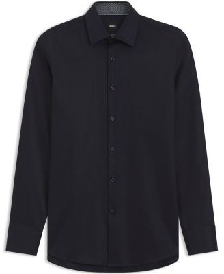 BOSS By Men's Easy-Iron Cotton Poplin Slim-Fit Dress Shirt