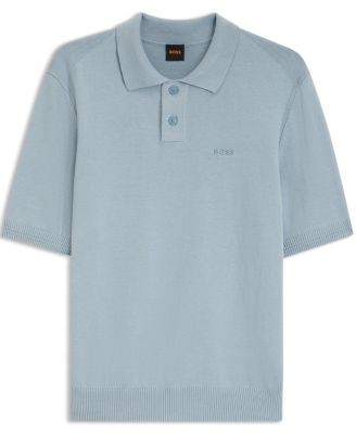 Men's Cotton-Blend Embroidered Logo Polo Sweater