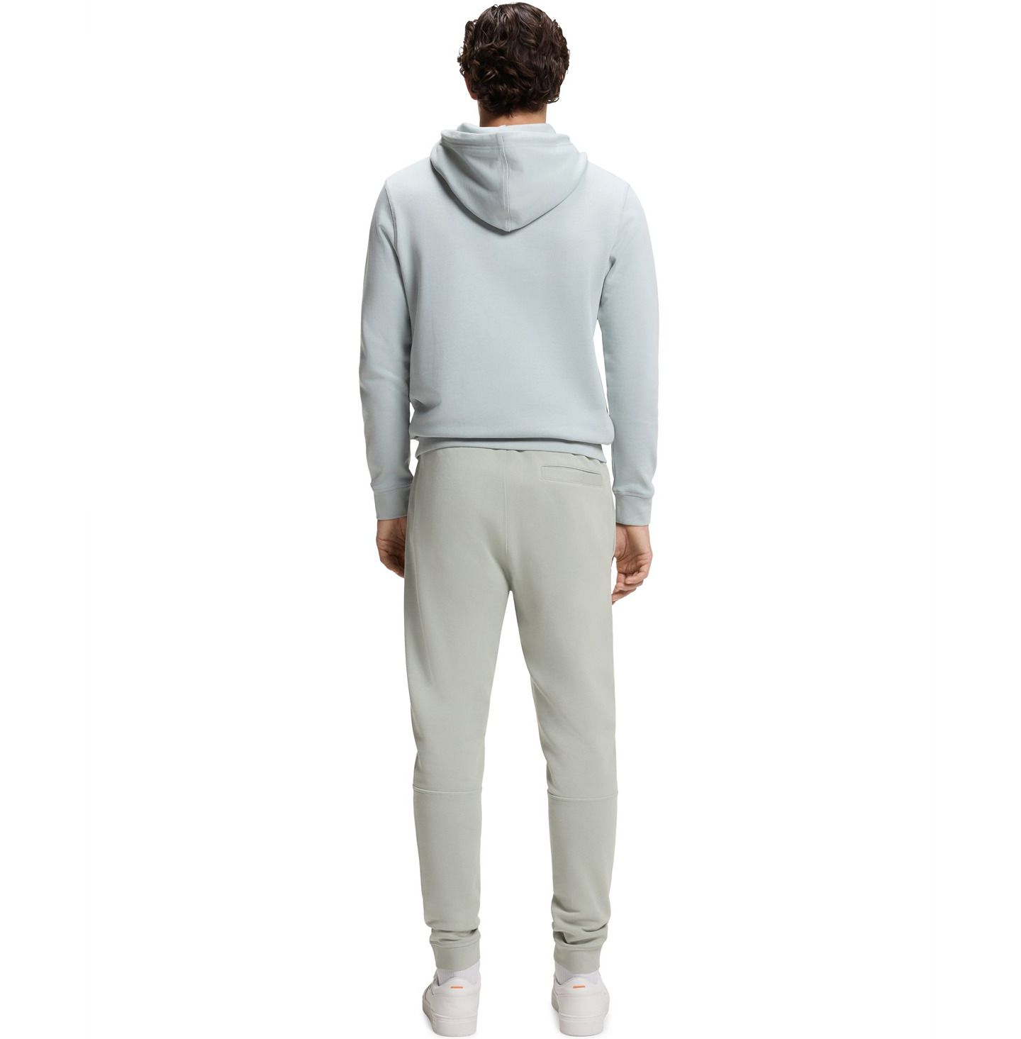 Мужские брюки Hugo Boss Cotton-Terry Logo Patch Tracksuit Bottoms, цвет: Серебряный — фото 5