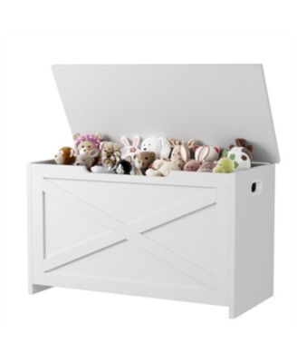 Wooden Storage Chest, Safety Hinge, Easy Assembly, Large Toy Bench, Entryway, Living Room
