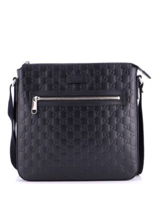 Medium Signature Zip Messenger Bag Guccissima Leather