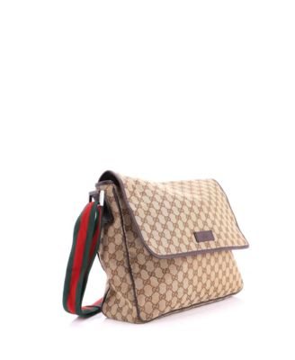 Medium Web Strap Flap Messenger GG Canvas