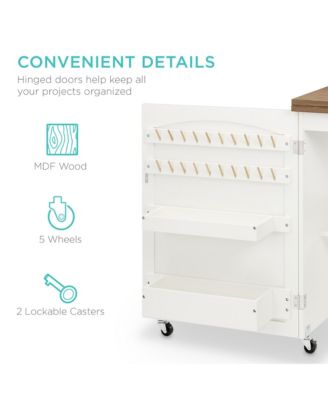 Sewing Machine Table and Desk w/ Craft Storage and Trays