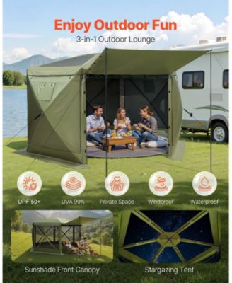 10 x 10 ft 6-Sided Pop-Up Gazebo Screen Tent with Carry Bag
