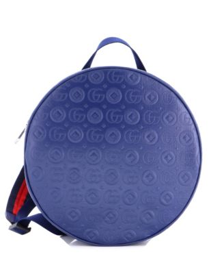 Children's Round Zip Backpack Embossed Leather