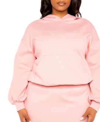 Plus Size Scuba Hoodie and Peplum Skirt Set