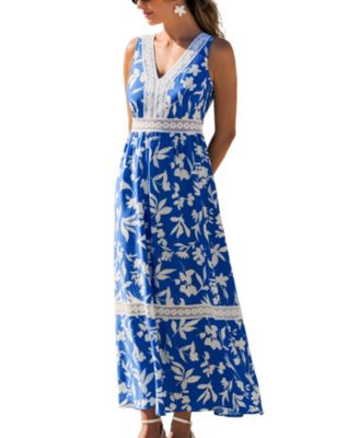 Women's V-Neck Pull-On Unlined Beach Dress