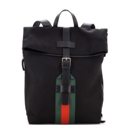 Medium Web Fold Over Backpack Techno Canvas
