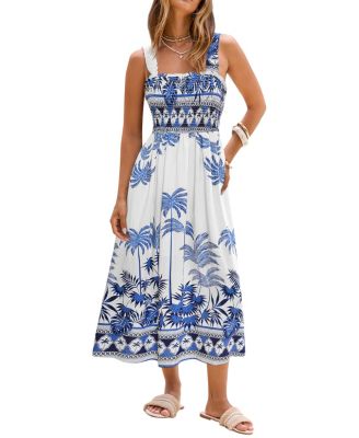 Women's Malibu Sunset Tropical Maxi Beach Dress