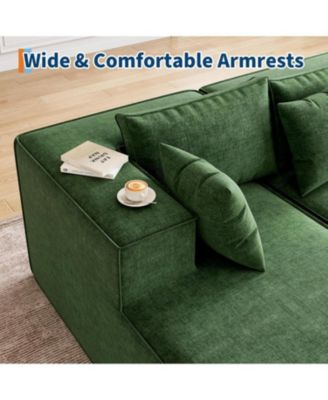 Modular L-Shaped Sectional Sofa, Cloud Couch with Deep Seat, Upholstered Chenille