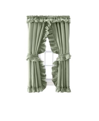 70% Polyester 30% Cotton Stacey Ruffled Prscilla Curtain Panel Pairs With Tiebacks 54"