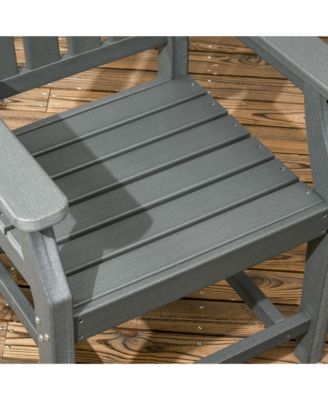 6 Pieces Patio Dining Set, 6 Seater Outdoor Table and Chairs, Conversation Furniture, Armrests, Loveseat Bench, Dinner Table with Umbrella Hole, Cushions, Dark Gray