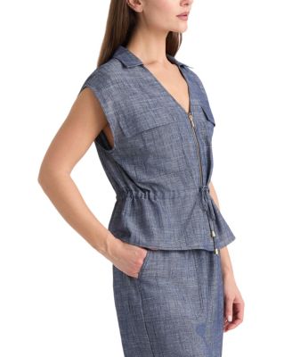 Women’s Sleeveless Zip Up Top