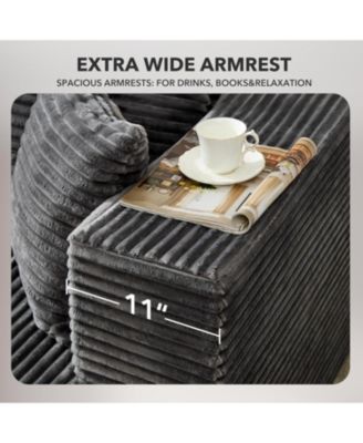 106" Modular Sectional Sofa with Chaise, 3-Seat Cloud Couch with Memory Foam