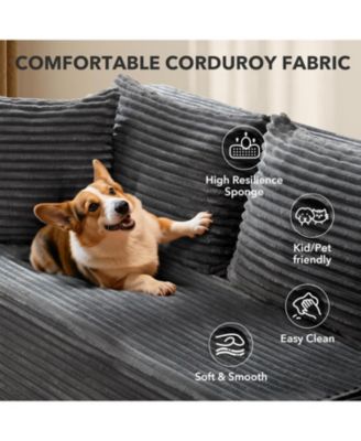 106" L-Shaped Sectional Sofa with Chaise, Modular Deep Seat Cloud Couch, No Assembly